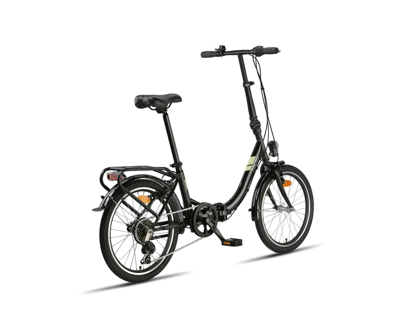 PACTO EIGHT – Folding Bike - 20 inch - Low step - 6 Speed Shimano - Black/Patrol Green/Lavender