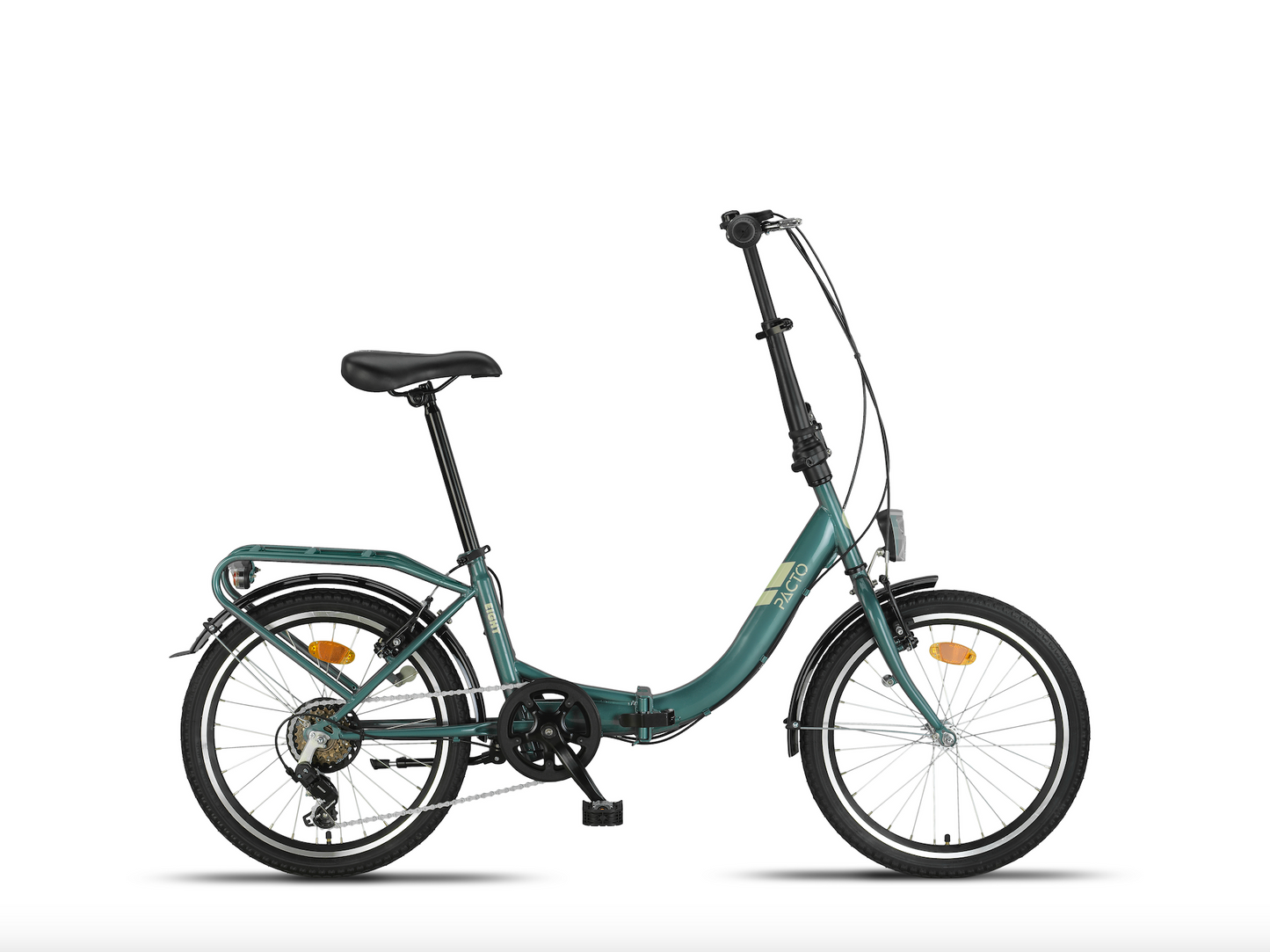 PACTO EIGHT opvouwbare vouwfiets lichtgewicht 20 inch met lage instap en 6 Shimano versnellingen, geschikt voor trein, auto of camper
PACTO EIGHT folding bike – lightweight 20-inch with low step and 6-speed Shimano gears, ideal for train, car or camper travel