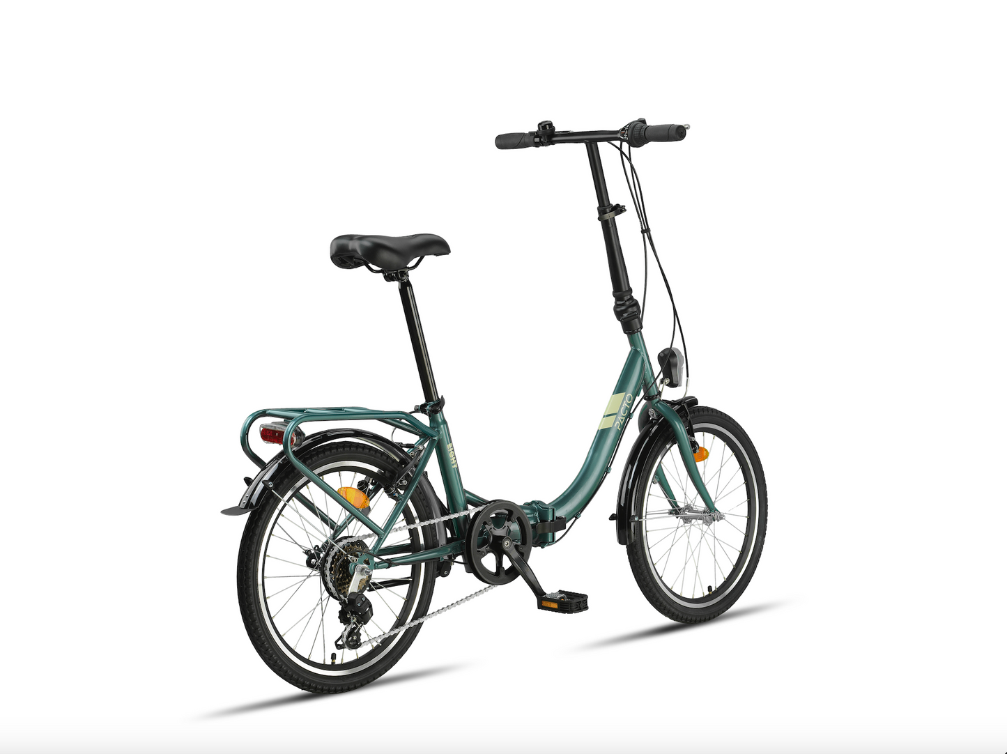 PACTO EIGHT opvouwbare vouwfiets lichtgewicht 20 inch met lage instap en 6 Shimano versnellingen, geschikt voor trein, auto of camper
PACTO EIGHT folding bike – lightweight 20-inch with low step and 6-speed Shimano gears, ideal for train, car or camper travel