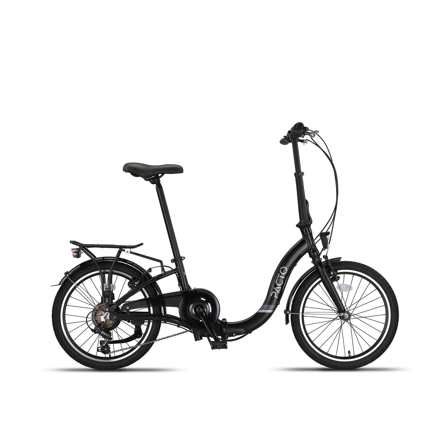PACTO SIX – Folding Bike - 20 inch - 6 Speed Derailleur - Black/Patrol Blue