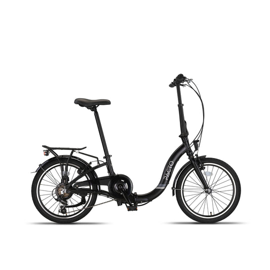 PACTO SIX – Folding Bike - 20 inch - 6 Speed Derailleur - Black/Patrol Blue