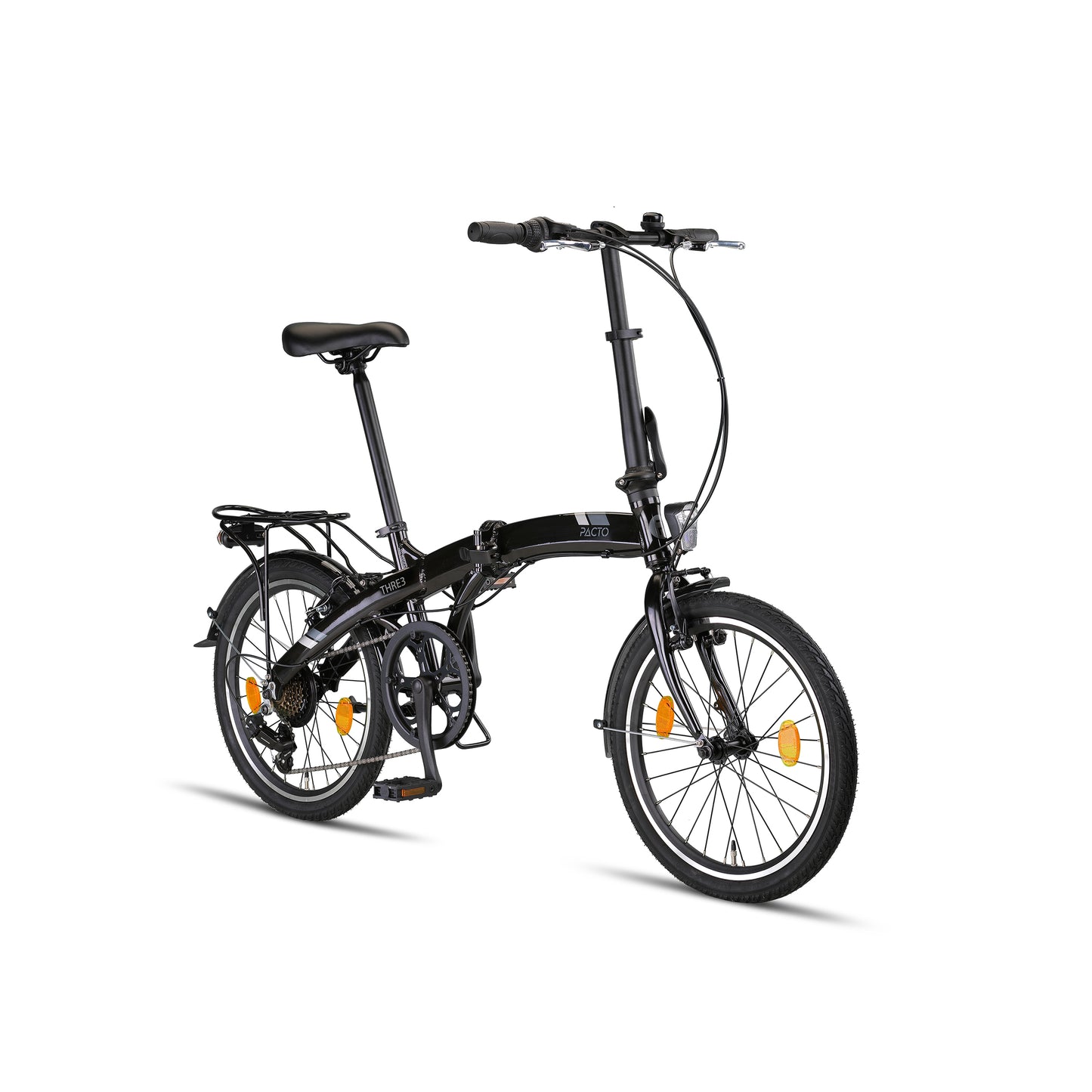 PACTO - Three - Folding Bike - Black/ Light blue