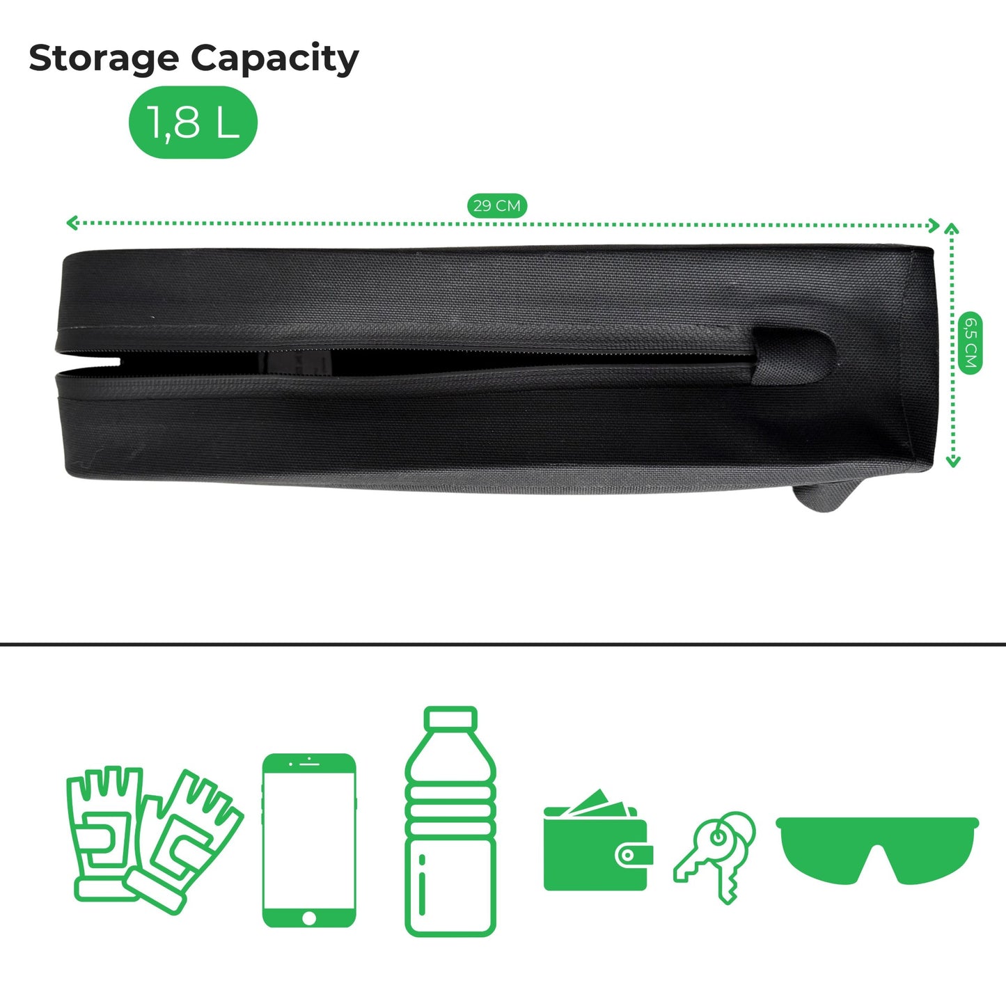 PACTO - Frame bag - black - 1,7L - frame tas - fietstas - 