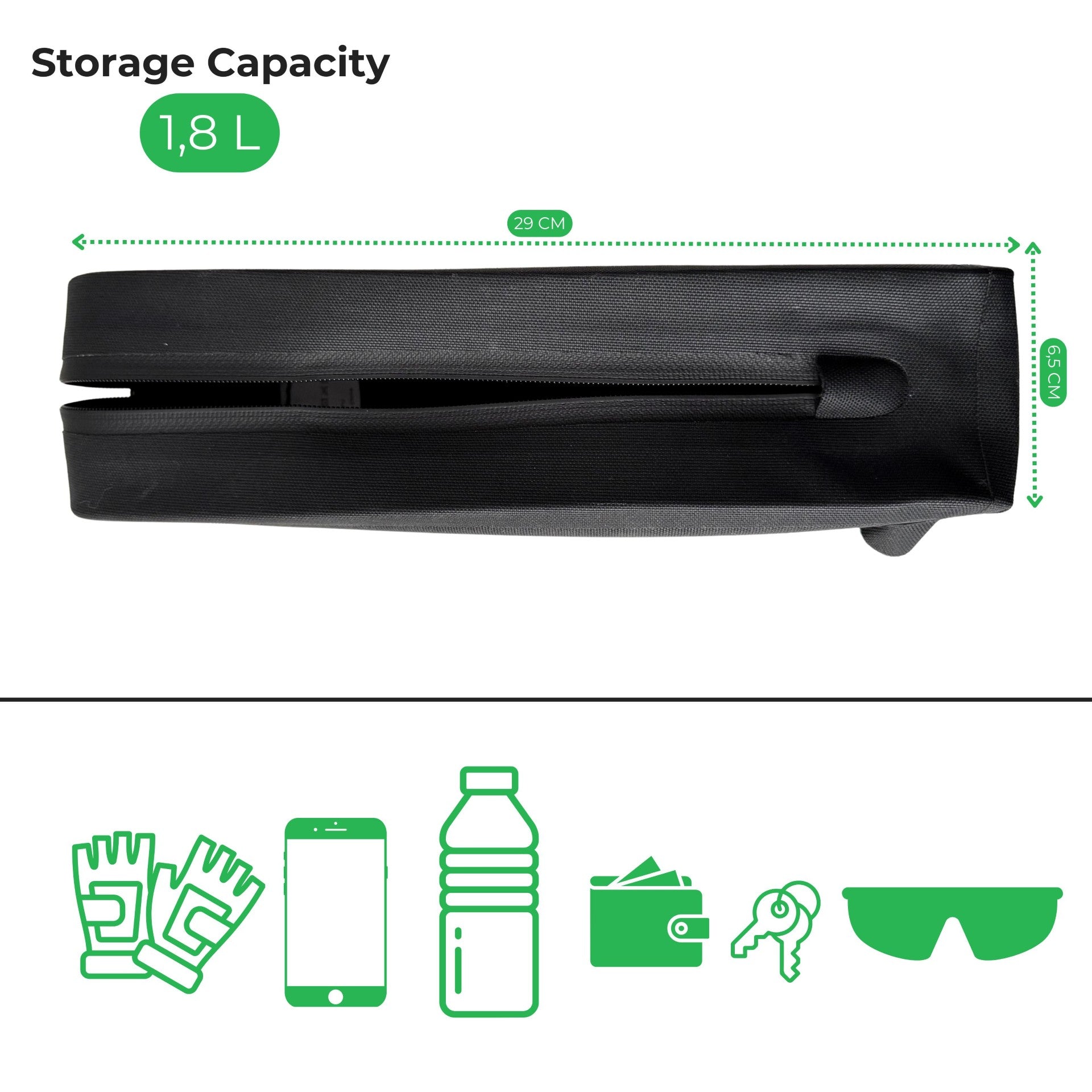 PACTO - Frame bag - black - 1,7L - frame tas - fietstas - 