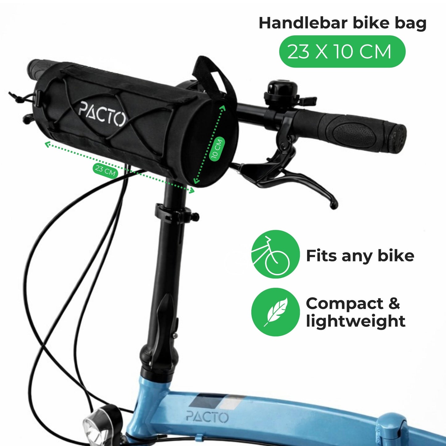 PACTO - Handlebar bag - black - 1,5L - stuurtas - fietstas - 