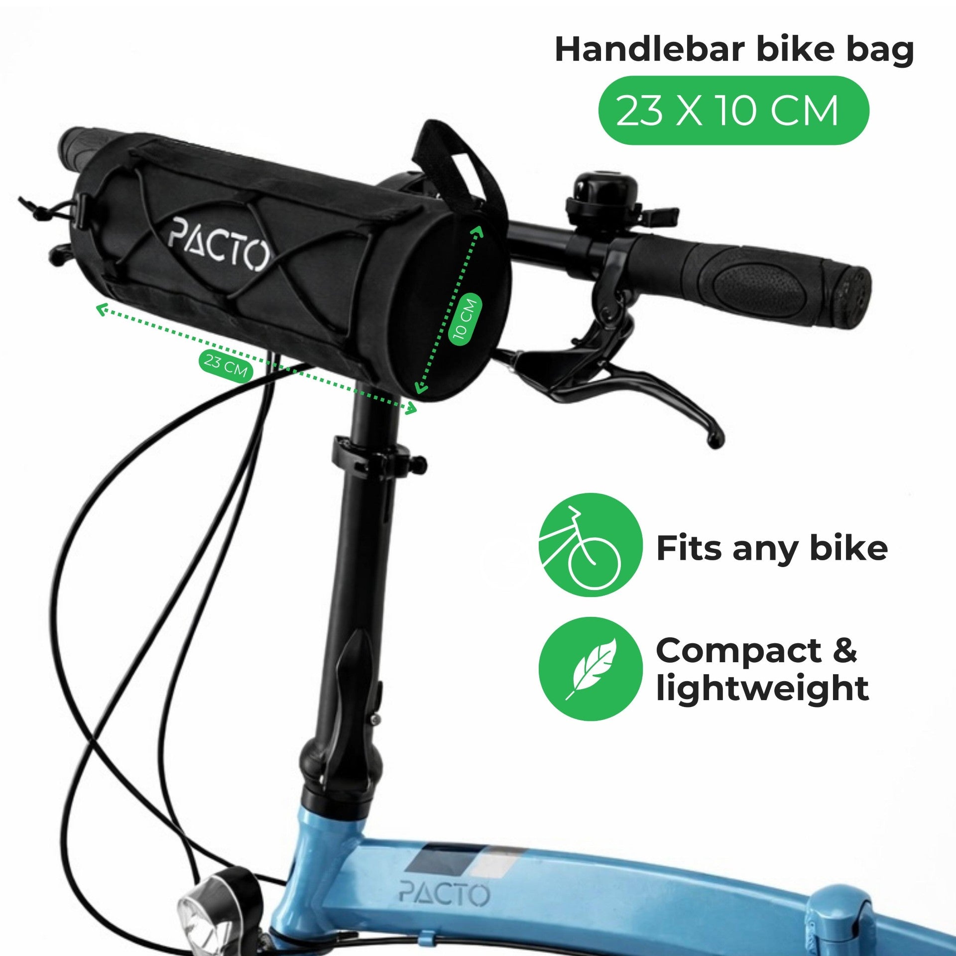 PACTO - Handlebar bag - black - 1,5L - stuurtas - fietstas - 
