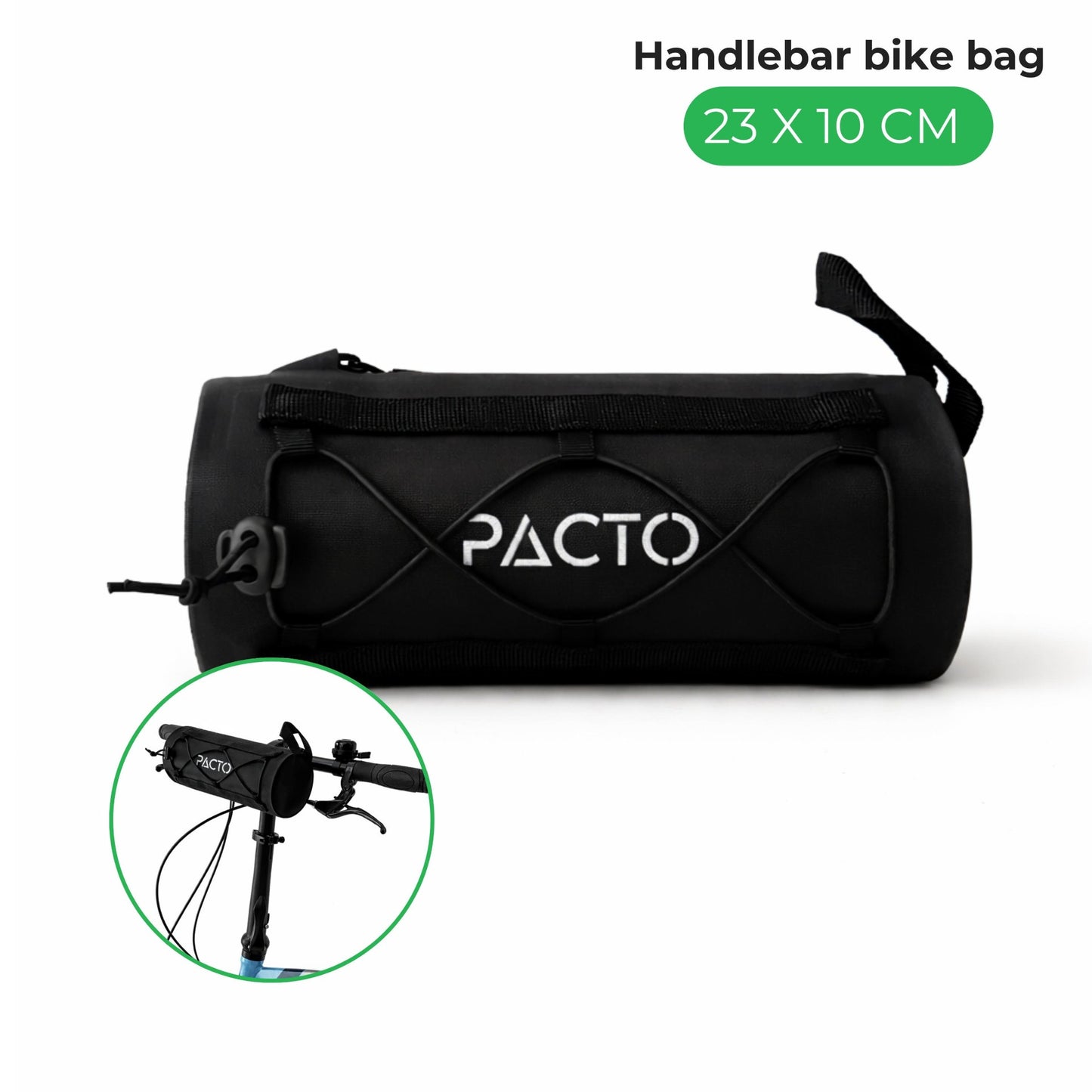 PACTO - Handlebar bag - black - 1,5L - stuurtas - fietstas - 