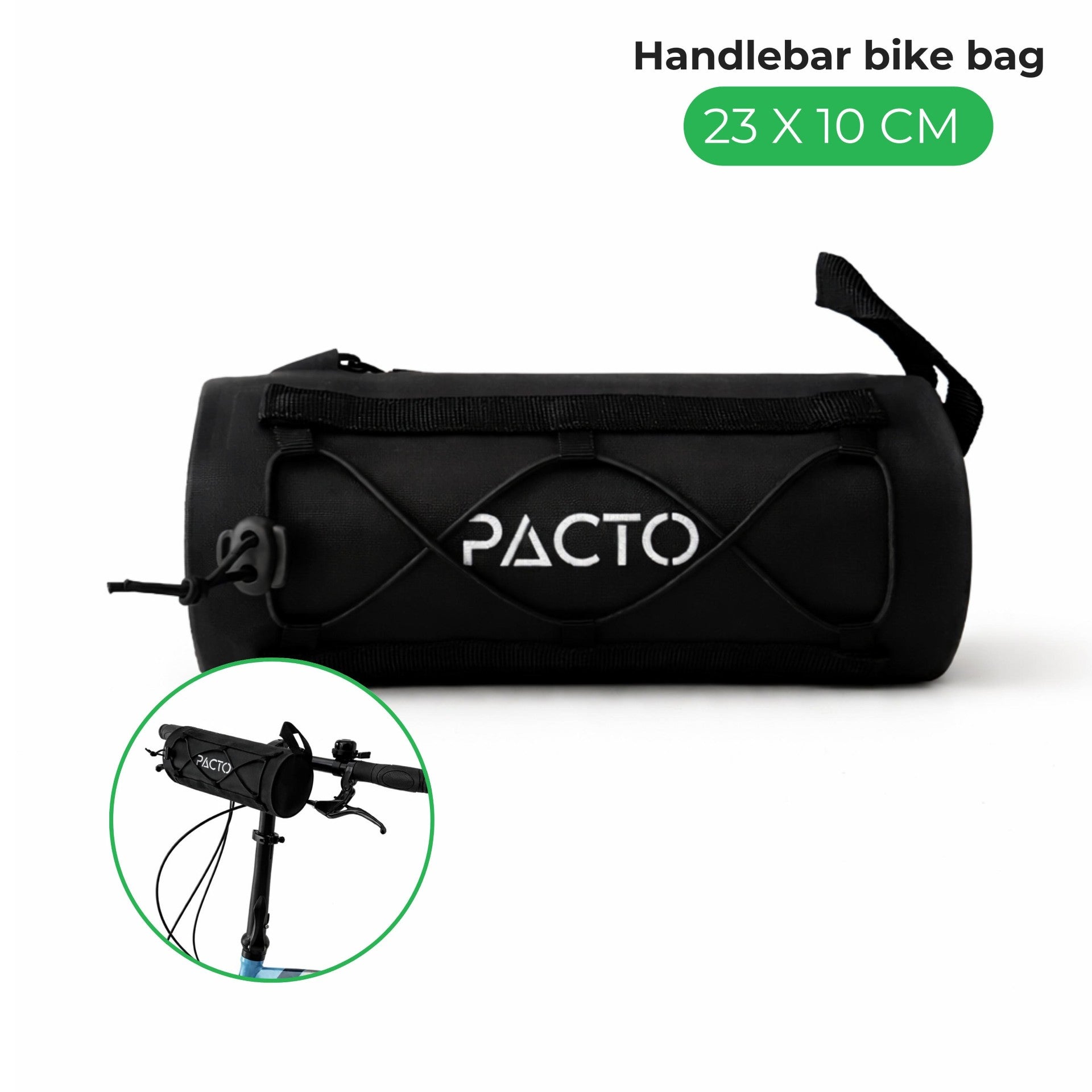 PACTO - Handlebar bag - black - 1,5L - stuurtas - fietstas - 