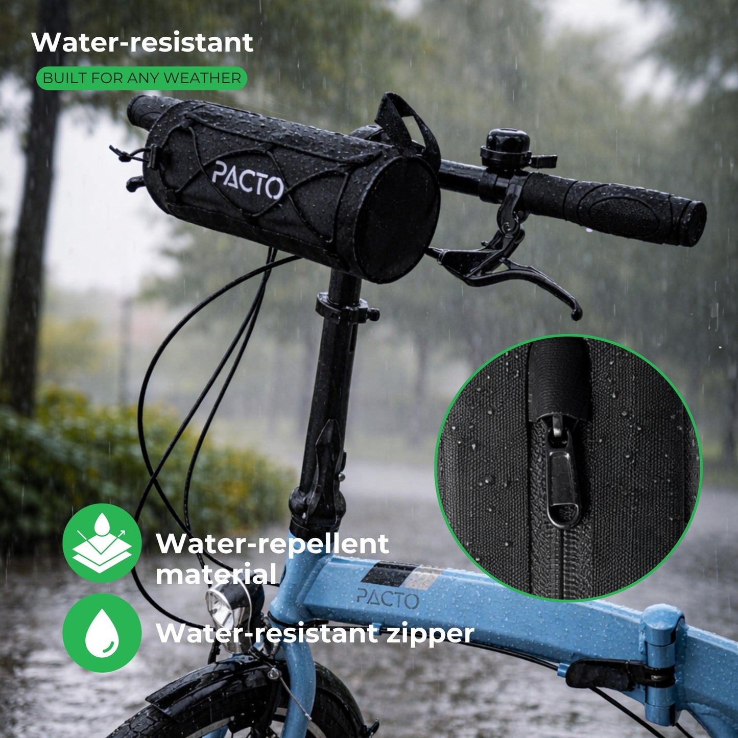 PACTO - Handlebar bag - black - 1,5L - stuurtas - fietstas - 