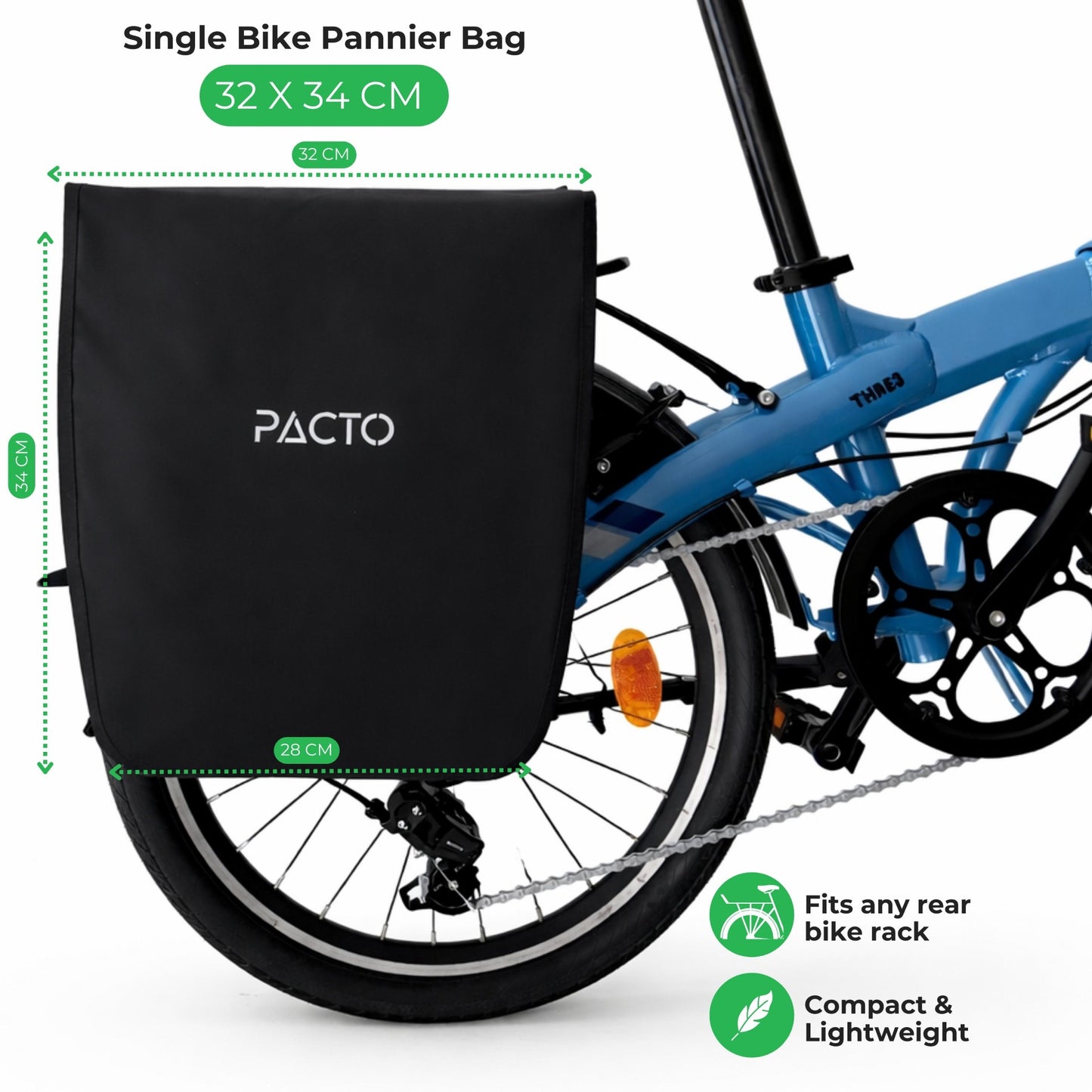 PACTO - Single carrier bag - black - 18L - enkele - fietstas - 