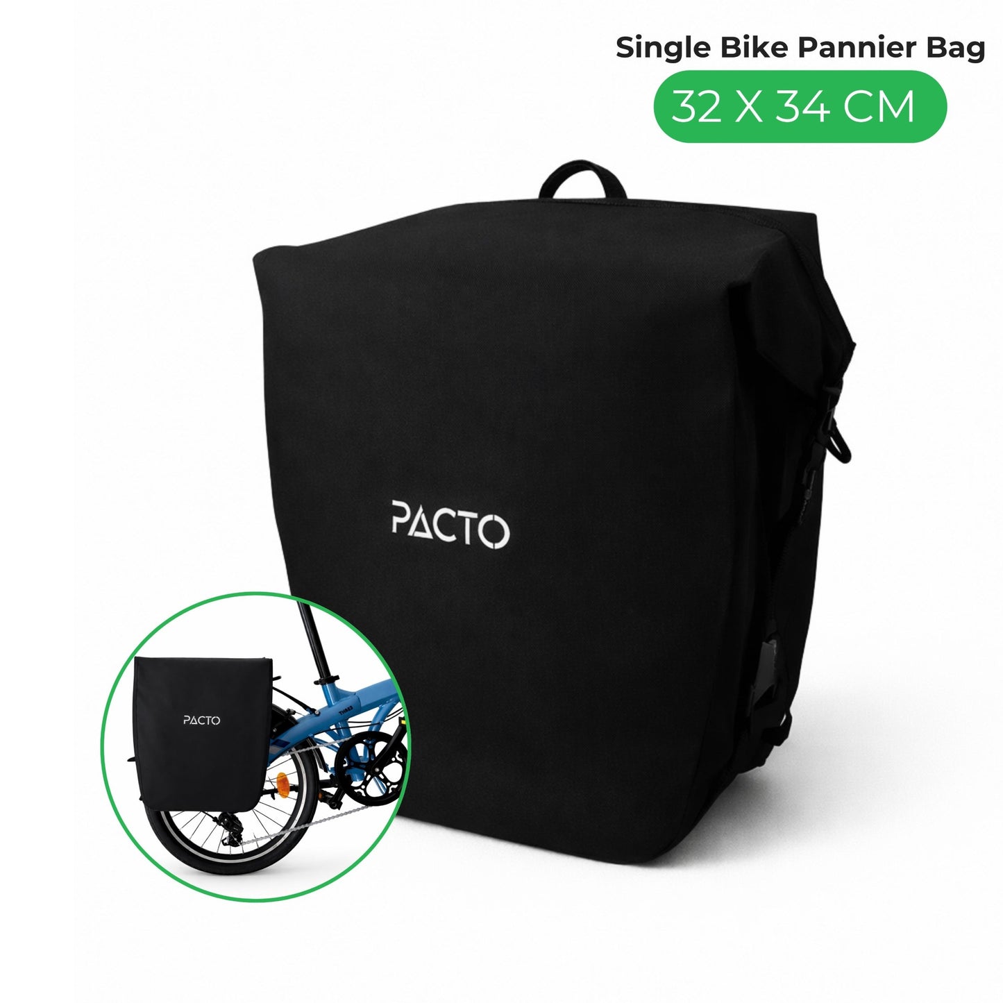 PACTO - Single carrier bag - black - 18L - enkele - fietstas - 