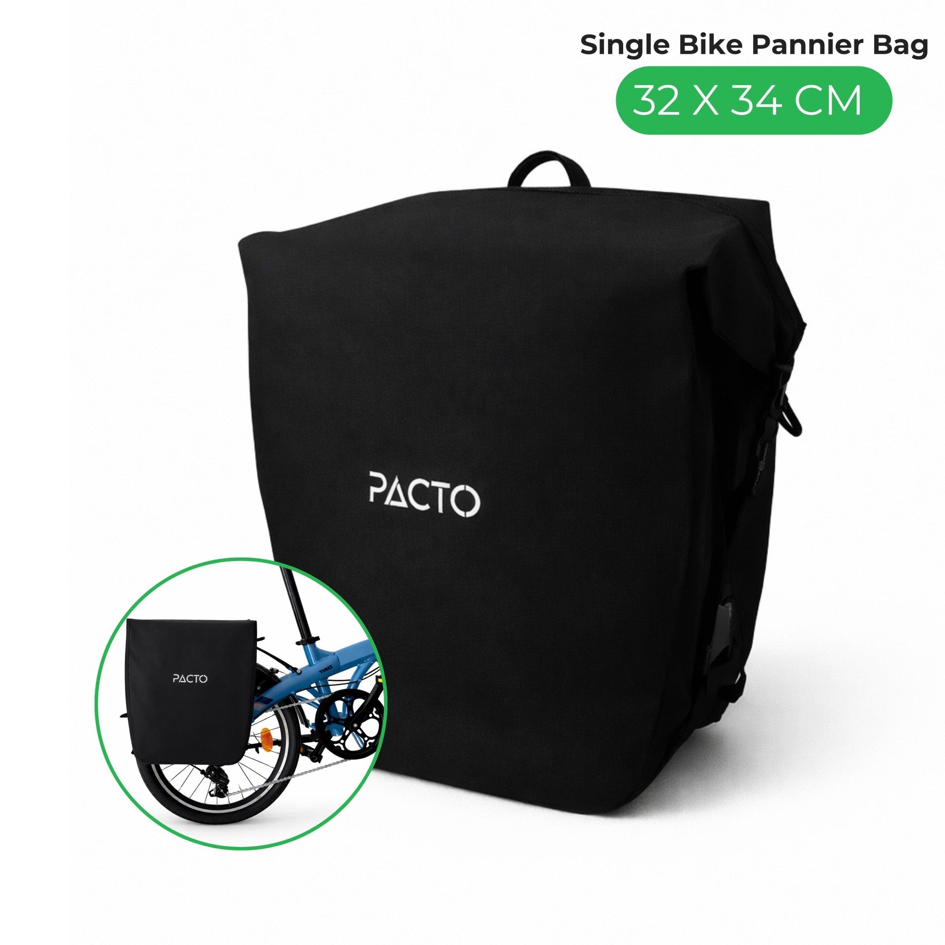PACTO - Single carrier bag - black - 18L - enkele - fietstas - 
