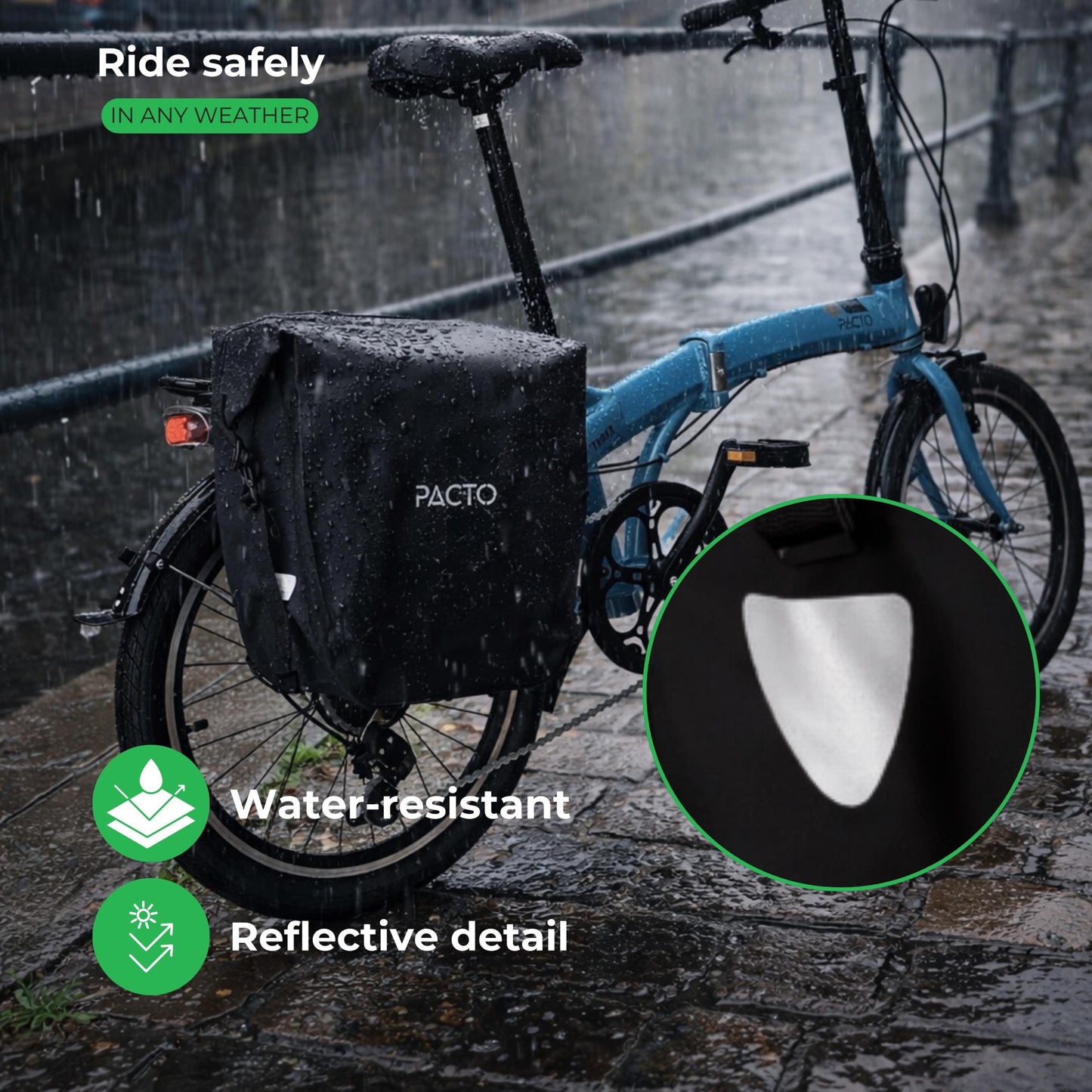 PACTO - Single carrier bag - black - 18L - enkele - fietstas - 