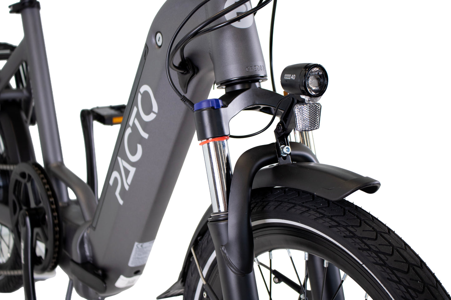 PACTO E-ONE - Elektrische Vouwfiets - 20 inch - Shimano 7 Versnellingen Derailleur - Laag instapframe - Grijs