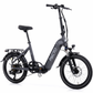 PACTO E-One foldable e-bike in matte grey shown at front three-quarter angle with integrated battery and 20-inch wheels