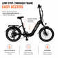 PACTO E-ONE - Electric Folding Bike - 20 inch - Shimano 7 Speed Derailleur - Low entry Frame - Black