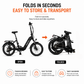 PACTO E-ONE - Electric Folding Bike - 20 inch - Shimano 7 Speed Derailleur - Low entry Frame - Black
