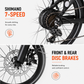 PACTO E-ONE - Electric Folding Bike - 20 inch - Shimano 7 Speed Derailleur - Low entry Frame - Black