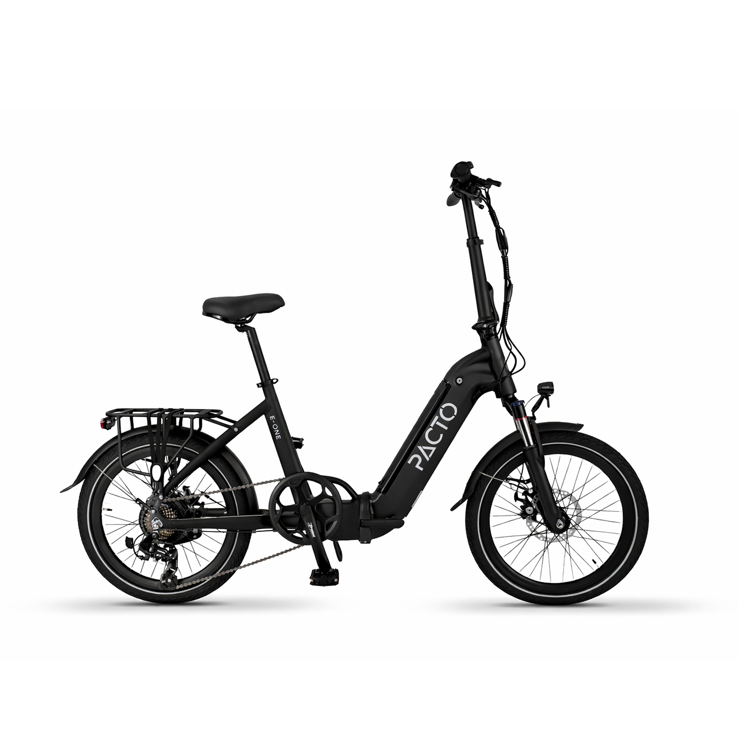 PACTO E-ONE - Electric Folding Bike - 20 inch - Shimano 7 Speed Derailleur - Low entry Frame