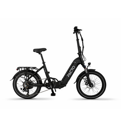 PACTO E-ONE – Elektro-Faltrad – 20 Zoll – Shimano 7-Gang-Schaltung – Tiefeinsteiger-Rahmen – Schwarz
