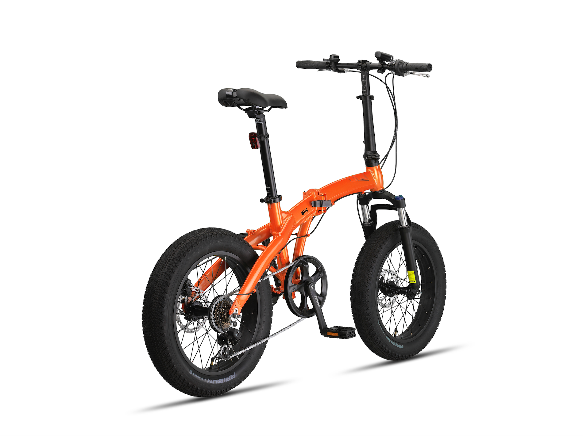 the one klapprad PACTO ONE – Faltrad – 20 Zoll – Fat Tires – Orange/Schwarz
