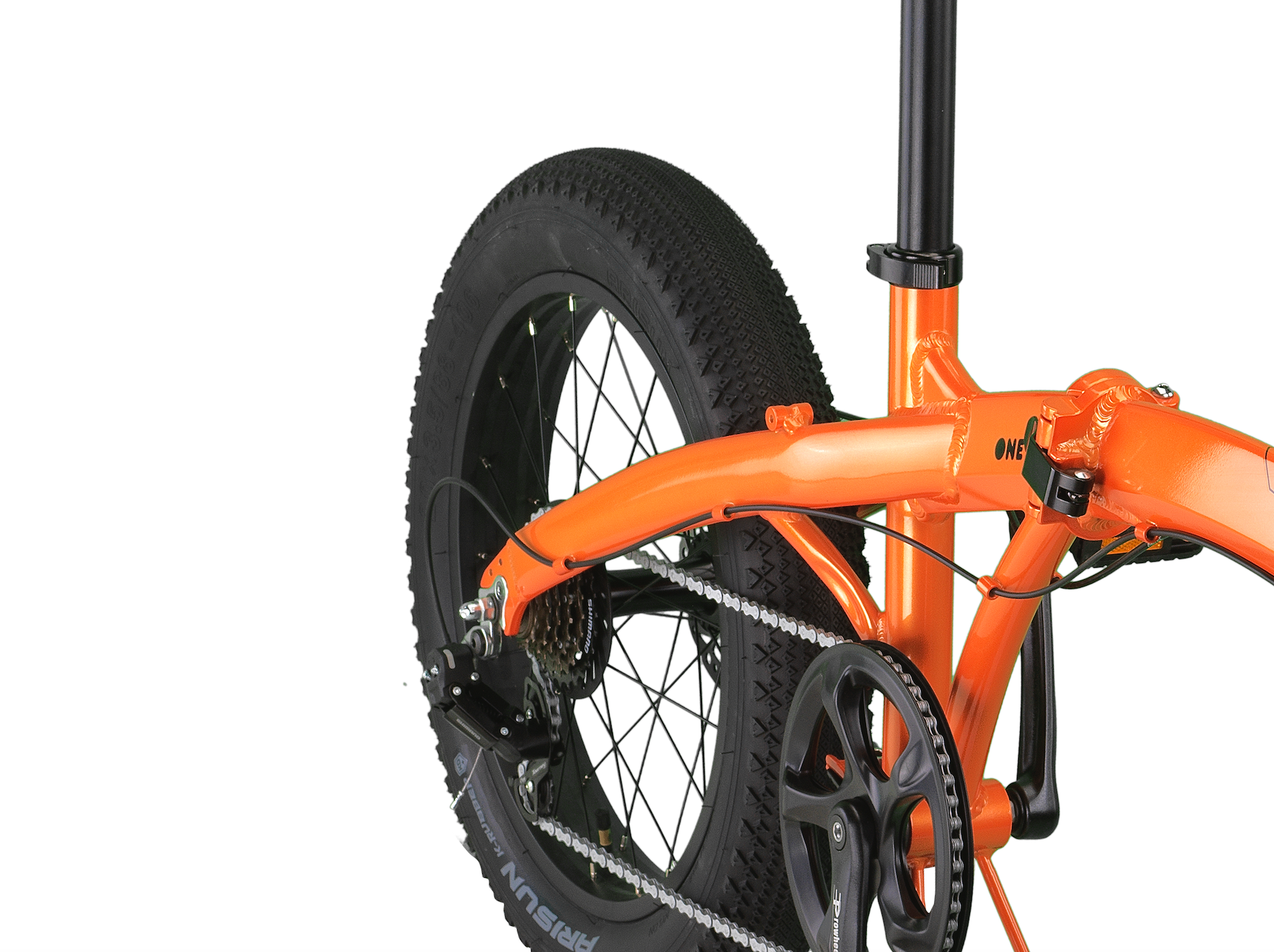 the one klapprad PACTO ONE – Faltrad – 20 Zoll – Fat Tires – Orange/Schwarz
