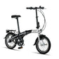 PACTO SIXTEEN compact 16 inch folding bike with Shimano Nexus 3 internal hub gears, silver and black frame, front angle view